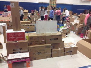 Our very own school built out of cardboard. 